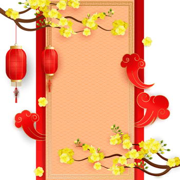 Yellow Apricot Flower and Red Lantern for Vietnamese New Year Celebration png
