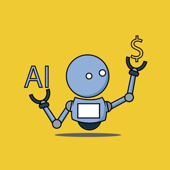 ai robots that make money art ilustration vector