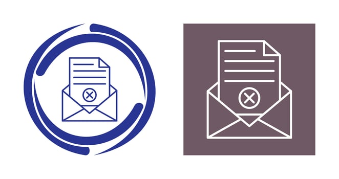 Rejection Of A Letter Vector Icon