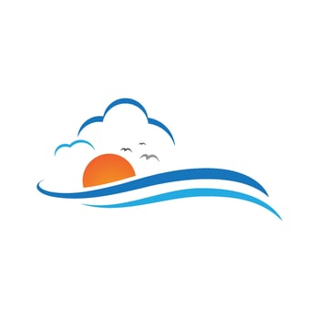 Water wave icon vector