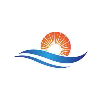 Water wave icon vector