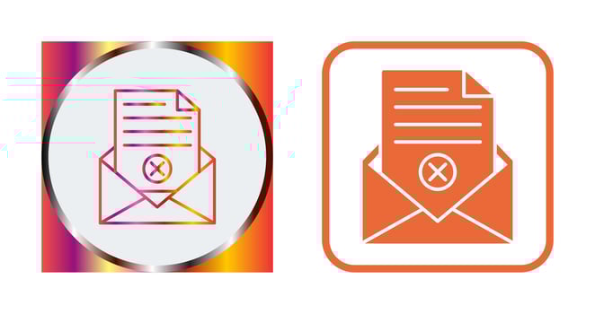 Rejection Of A Letter Vector Icon