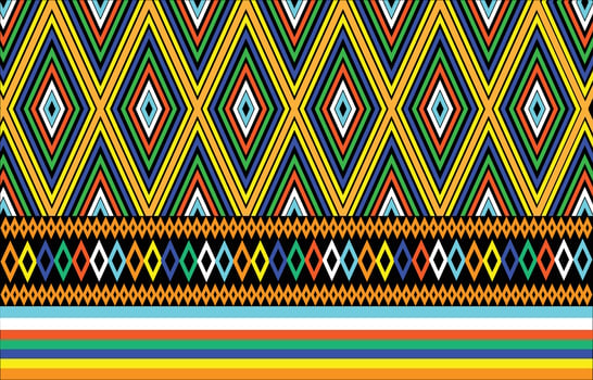 Thai ikat seamless pattern with triangles vector