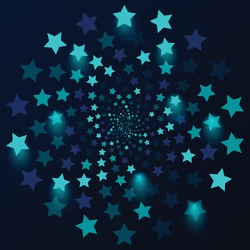 Abstract blue techno puzzle glowing geometric pattern background vector