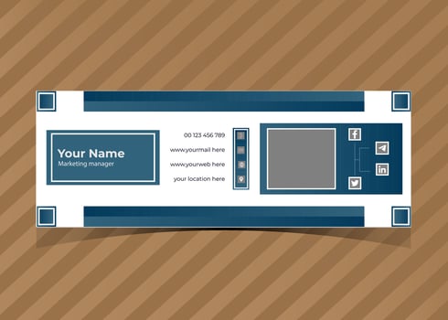 Creative, Colorful, Professional, Modern, Minimalist and Smart Email Signature design template. vector