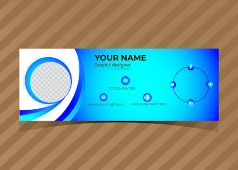 Creative, Colorful, Professional, Modern, Minimalist and Smart Email Signature design template. vector