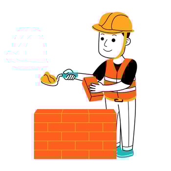 young man builder vector illustration