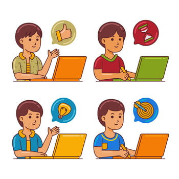 young man working vector illustration