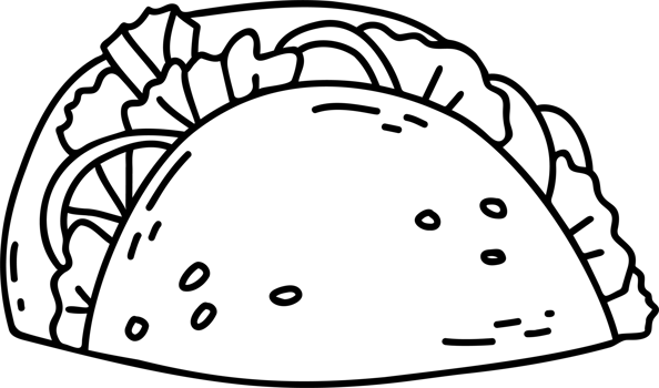 Mexican taco doodle png