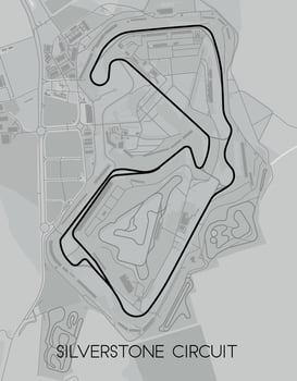 Silverstone car race Circuit United Kingdom vector