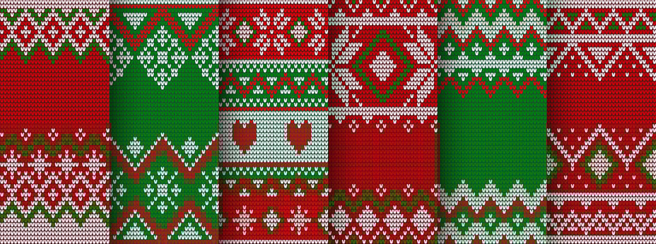 Christmas knit pattern, sweater texture background vector