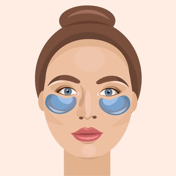 Girl with patches under her eyes vector