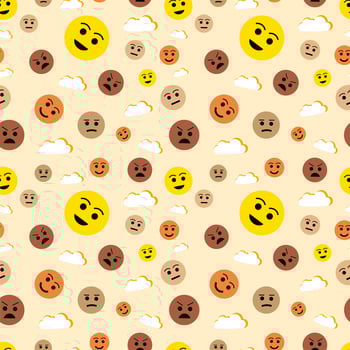 Seamless emoticon pattern vector