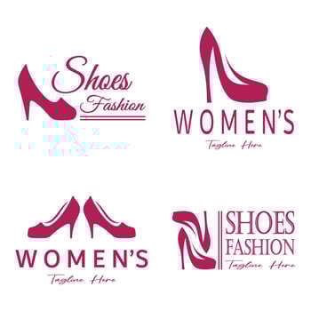 Logo for women's high heel shoes that is elegant and luxurious and feminine. Logo for business, women's shoe shop, fashion, shoe company, beauty. vector