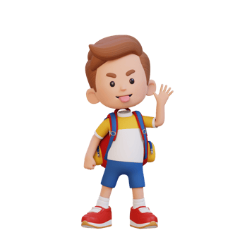 3D cute boy make fun of png