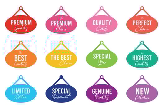 Set of sale badges, tags and labels. Price tags and promotional sale discount. vector
