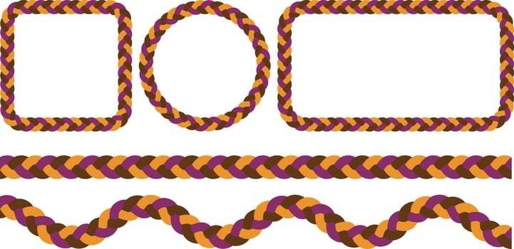 colorful plait frame set with copy space vector