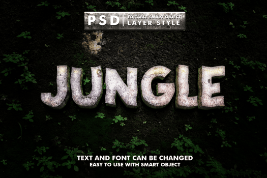 jungle 3d realistic text effect premium psd