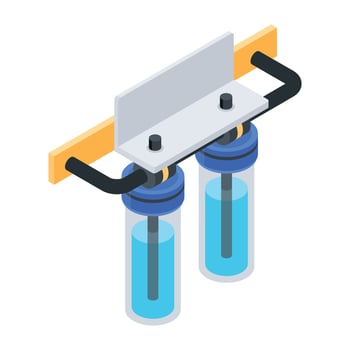 Isometric Icons of Plumbing Work vector