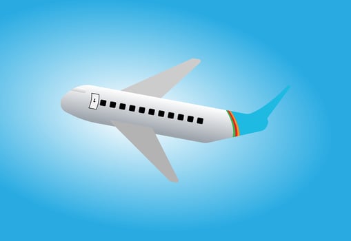 The plane is flying in the sky Vector illustration
