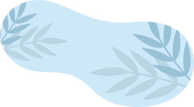 Blue Blob Floral Minimalist Style PNG Transparent Background