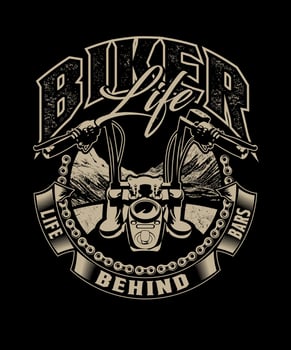 Biker life vintage vector t-shirt design