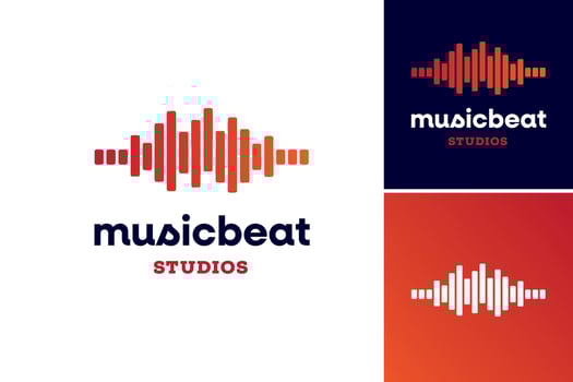 Music beat studio logo is a suitable for a logo design related to music, such as for music production companies, music events, or musicians. vector