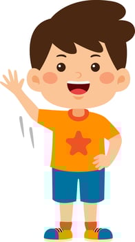 cute little kid boy vector illustration