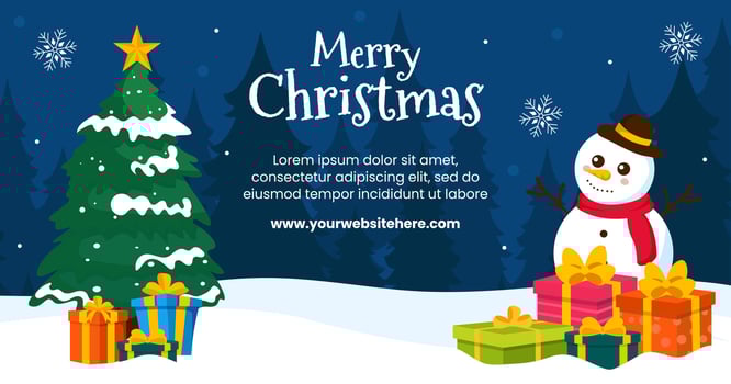 Merry Christmas Cover Illustration Flat Cartoon Hand Drawn Templates Background vector