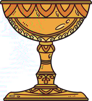Christian Chalice Of Wine Cartoon Colored Clipart vector