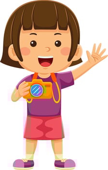 happy kids daily activity vector illustration