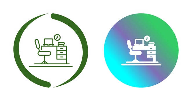 Office Desk Vector Icon
