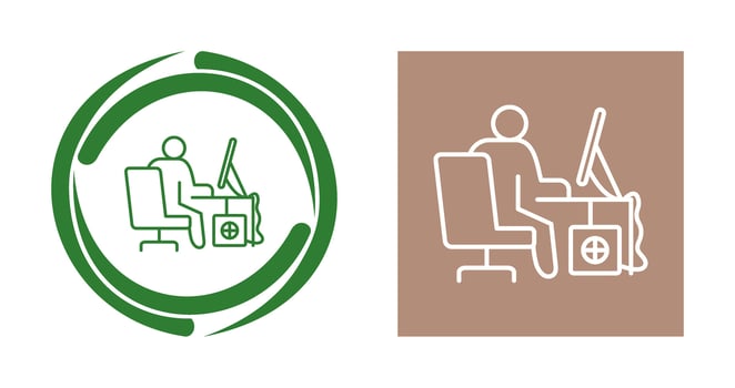 Computer Worker Vector Icon