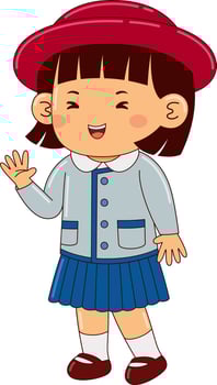 girl kids japan school uniform vector illustration
