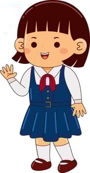girl kids japan school uniform vector illustration