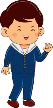 kids wear japan school uniform vector
