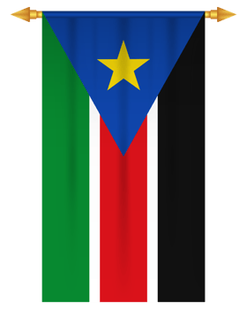 South Sudan flag vertical pennant isolated png