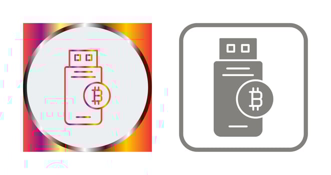 Bitcoin Usb Device Vector Icon