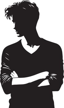 man pose vector silhouette illustration black color 3