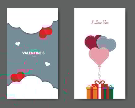 Happy Valentines Day Vertical Template vector