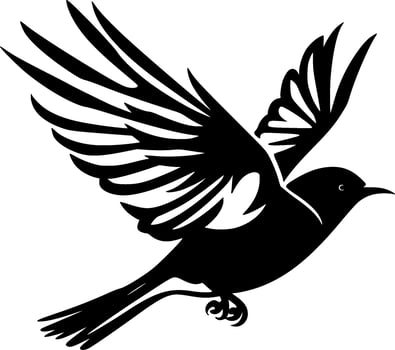 Bird, Black and White Vector illustration