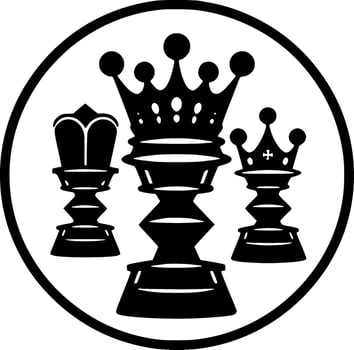 Chess, Black and White Vector illustration