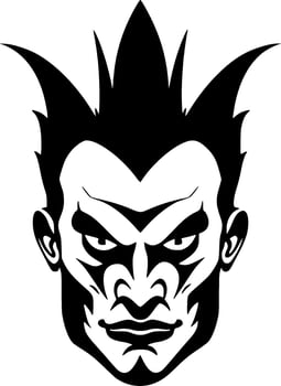 Clown - Black and White Isolated Icon - Vector illustration