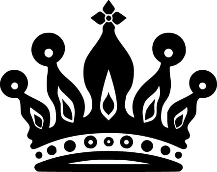 Crown - Black and White Isolated Icon - Vector illustration