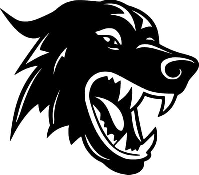 Dog, Black and White Vector illustration