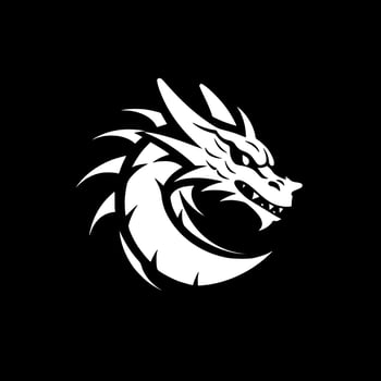 Dragon, Minimalist and Simple Silhouette - Vector illustration