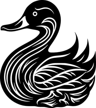 Duck - Black and White Isolated Icon - Vector illustration