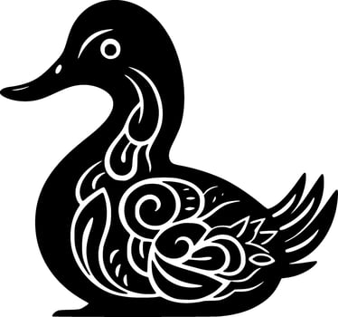 Duck, Minimalist and Simple Silhouette - Vector illustration