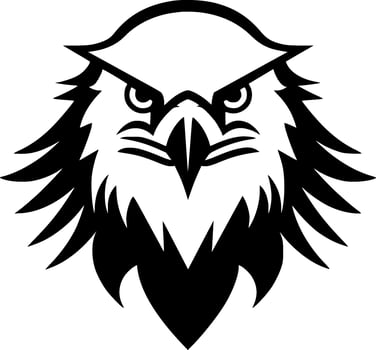 Eagle, Black and White Vector illustration