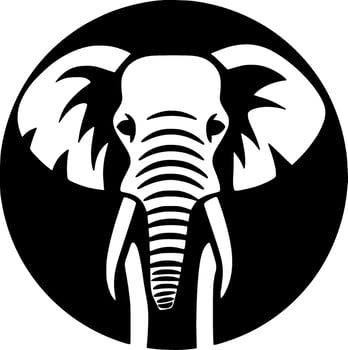 Elephant, Minimalist and Simple Silhouette - Vector illustration